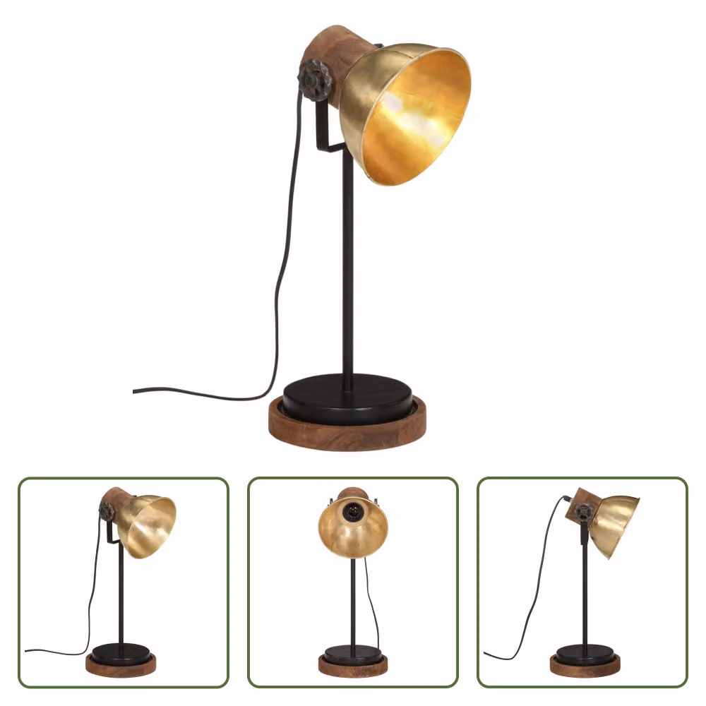 The Living Store Lampada da scrivania 25 W ottone anticato 17x17x50 cm E27
