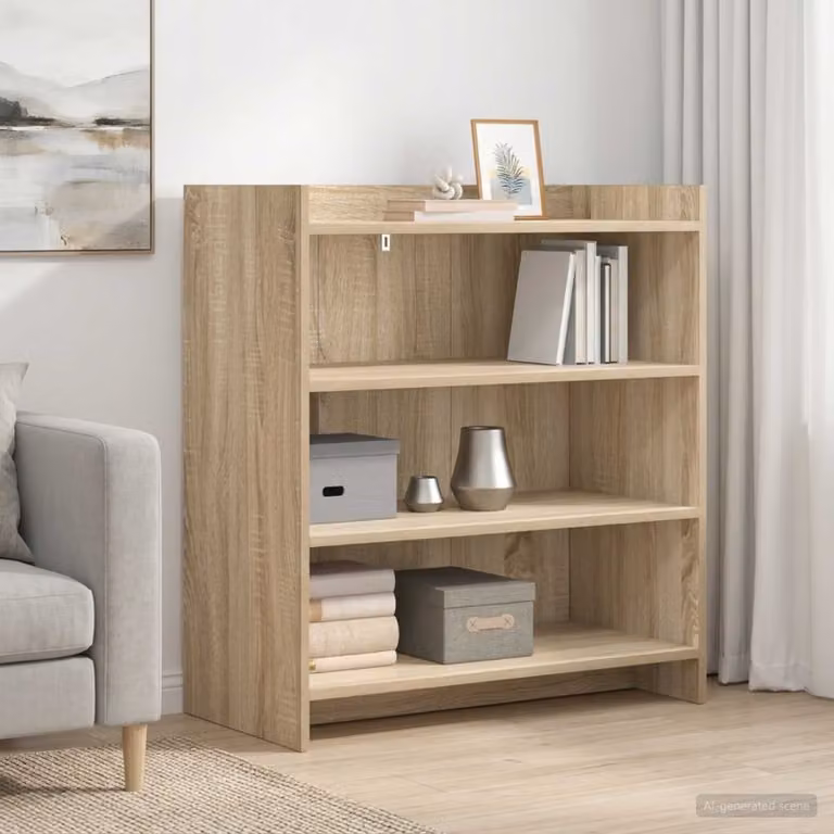 Credenza moderna vidaXL in legno ingegnerizzato color rovere sonoma marrone L: 75 cm, P: 36 cm, H: 80 cm