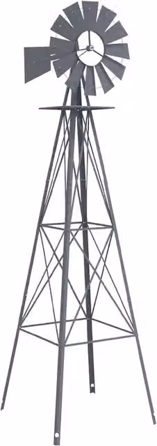 Mulino a vento in metallo Design In Grigio L 84 cm x P 68 cm x H 245 cm CFW6990872