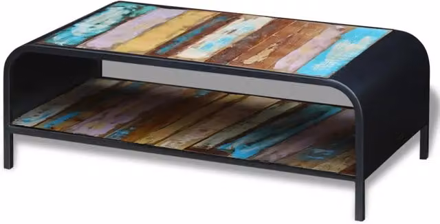 Tavolino da salotto retro in legno massello multicolore vidaXL – 1