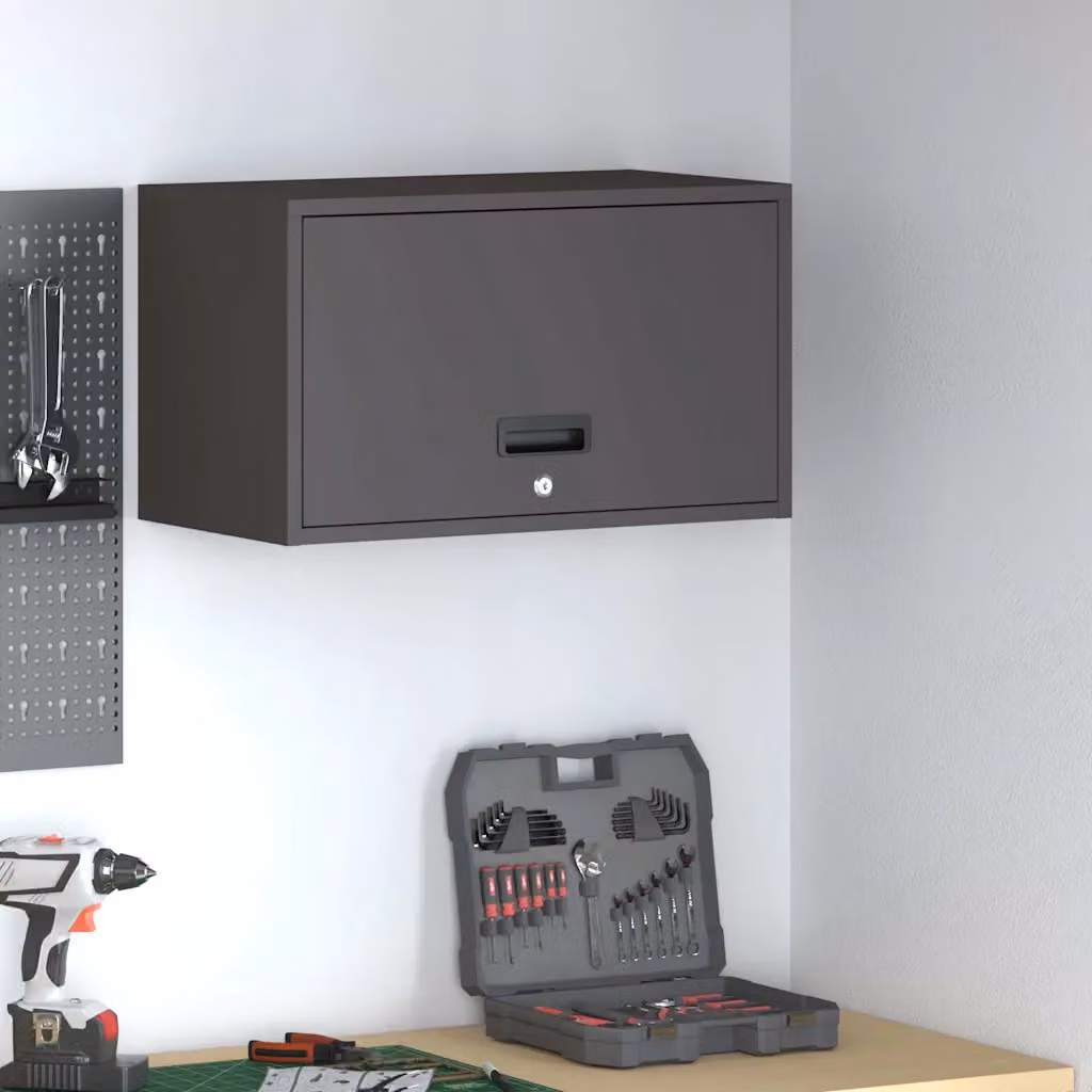 Armadio a muro vidaXL in stile industriale nero con ante a battente e serratura L/P/H: 60 x 33 x 35 cm