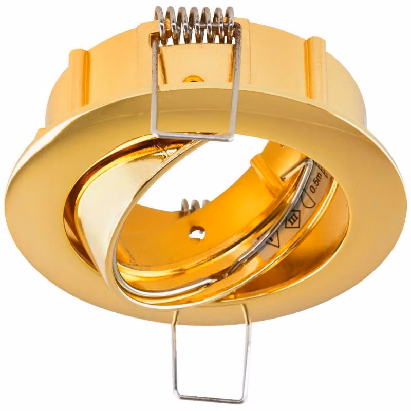 EVN Plafoniera rotonda orientabile, dorata, IP20, GX5.3, 12 V, diametro di incasso 75 mm