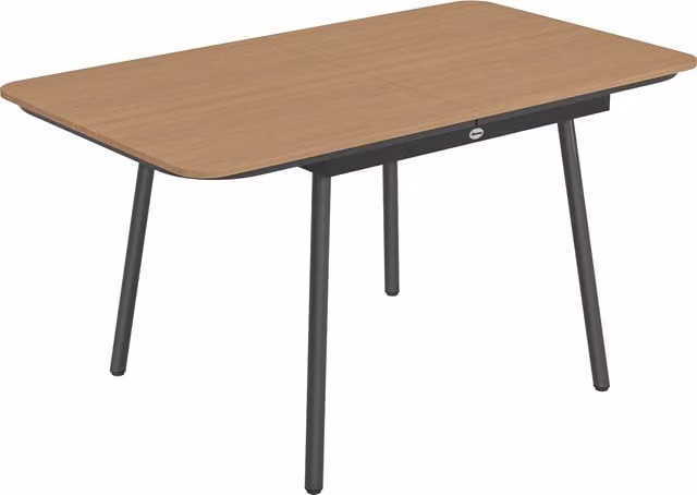 Tavolo da giardino Outsunny per 6 persone con piano in WPC e piedini regolabili, colore Teak, L: 140 cm, P: 80 cm