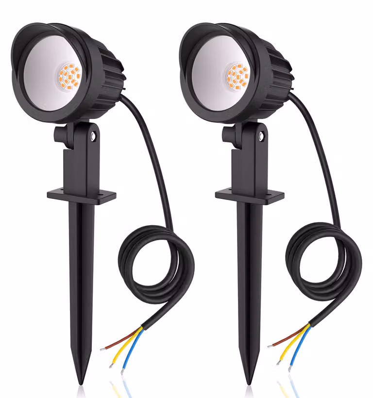 Set di 2 luci a LED da esterno, potenza 7W, 500 lumen, luce bianca calda, grado di protezione IP66, ideali per il giardino