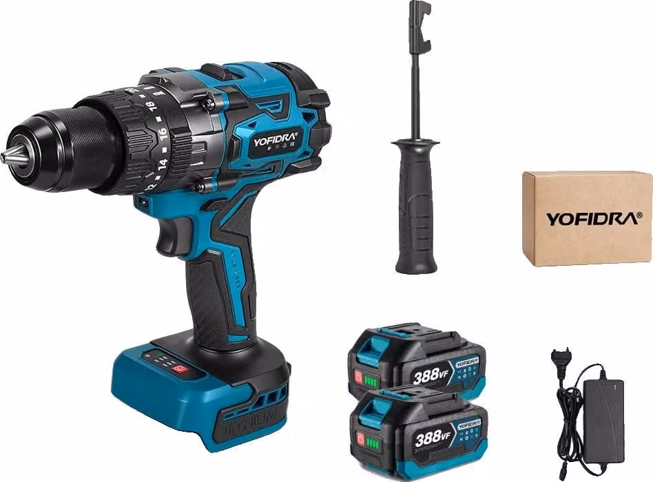 Trapano a percussione, coppia 900 Nm, 21 V agli ioni di litio, set di 2 batterie A