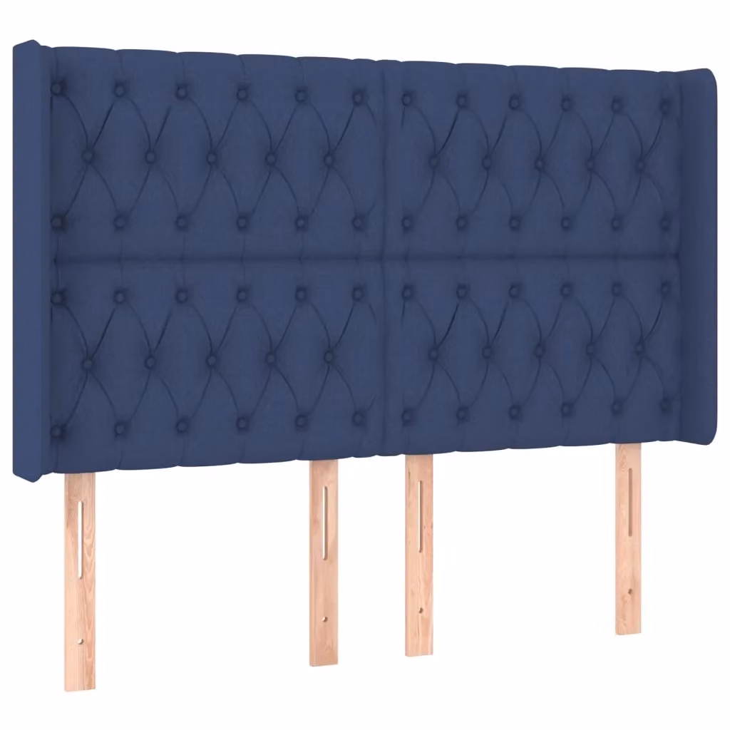 Testiera ad orecchio blu vidaXL in tessuto e legno L: 147 cm, P: 16 cm, H: 118-128 cm – 2