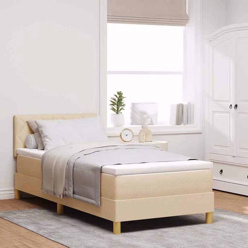 Letto ibrido con cuscino vidaXL in tessuto beige L 100 x P 200 x H 44 cm