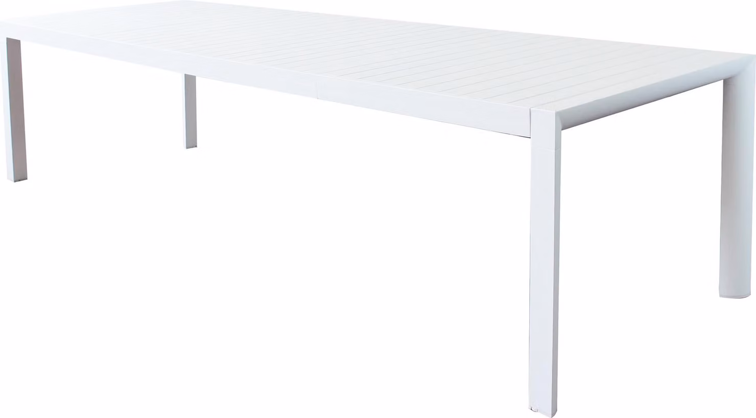 Milani Home - tavolo da giardino allungabile, alluminio, 8 posti, bianco, piano 225/300 x 100 cm