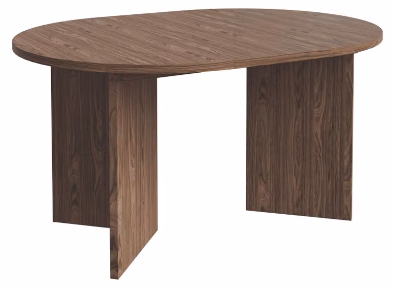 Selsey Ovo - Tavolo da pranzo allungabile, rotondo, 110-190 x 110 cm, effetto legno noce Wisconsin