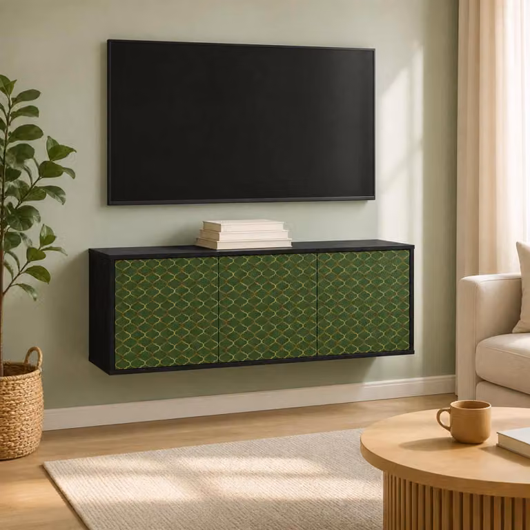 Mobile TV da parete vidaXL GELEEN in Rovere Nero, L 102 x P 33 x H 40 cm