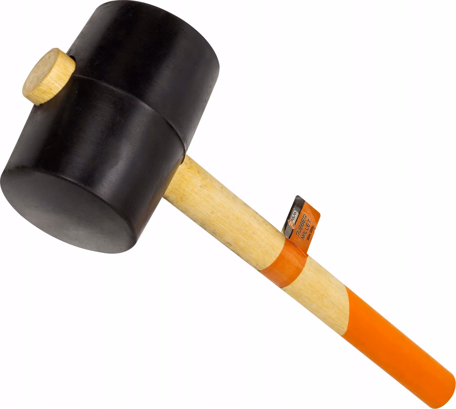 Mazzuola in gomma Polax 1200 g - manico in legno, testa da 90 mm, ideale per artigiani, officine e lavori di montaggio