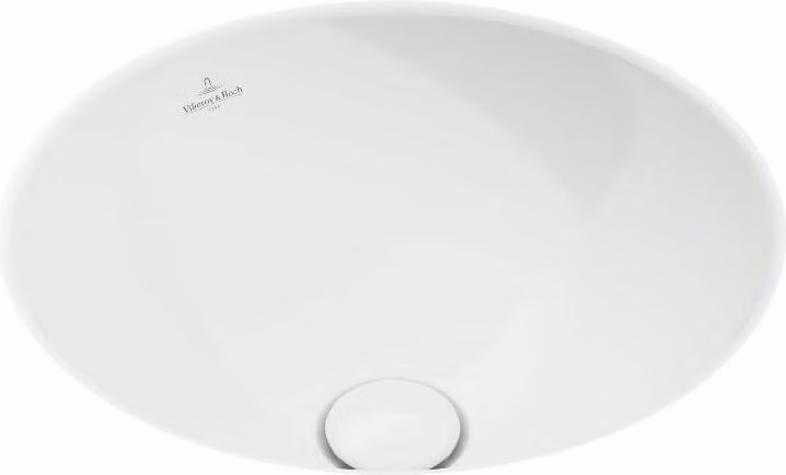 Villeroy & Boch Loop&Friends - Lavabo da incasso, diametro 380 mm, senza sfioratore, CeramicPlus, bianco alpino 4A5201R1