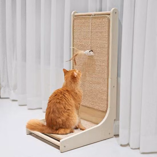 Tappetino in sisal per animali domestici, superficie a forma di L per gatti, tiragraffi per gabbia con tappetino in sisal.