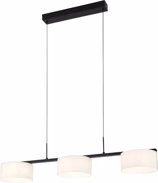 Lampada a sospensione moderna nera 3 vetri LED 24W Italux