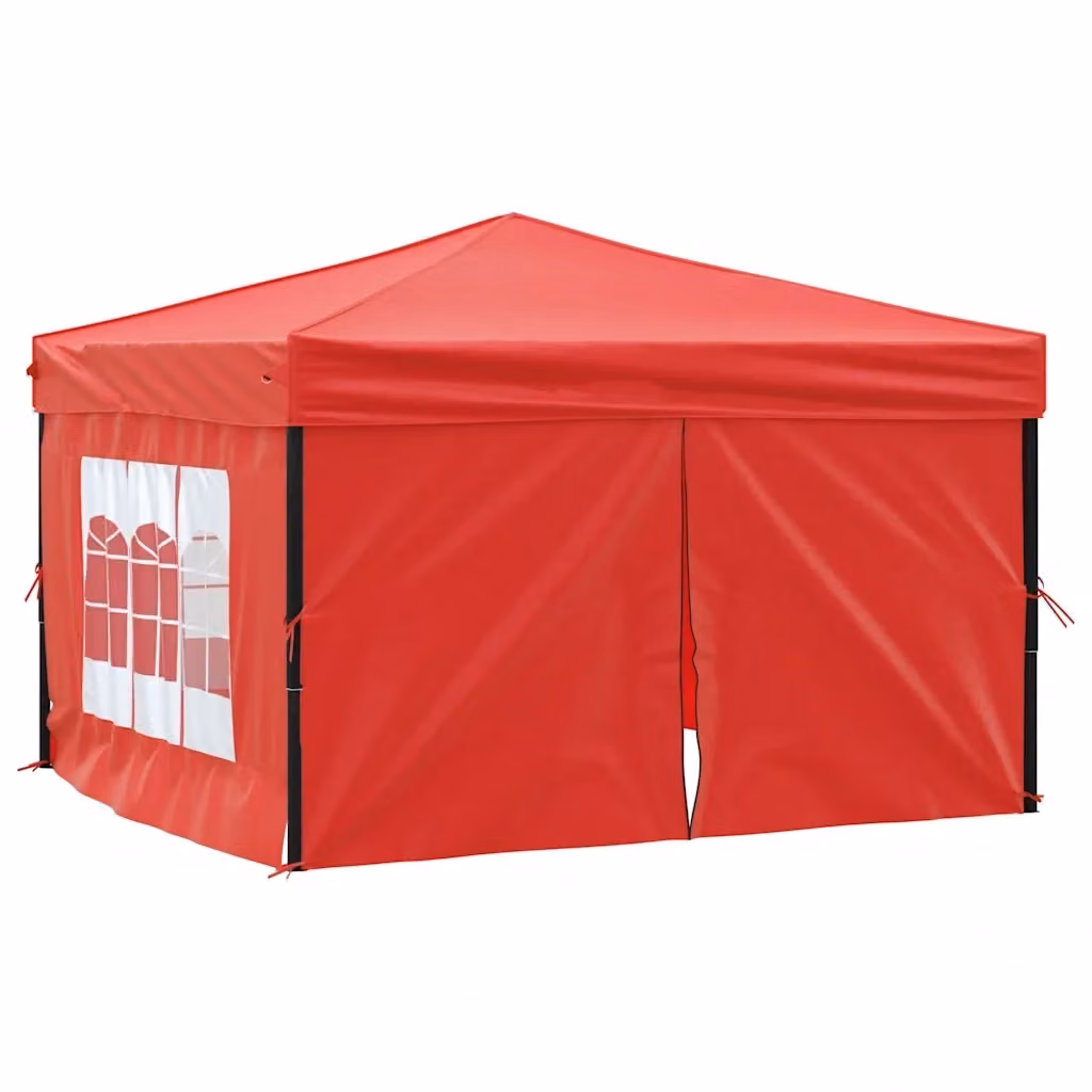 vidaXL Tenda per Feste Pieghevole con Pareti Laterali Rosso 3x3 m – 2