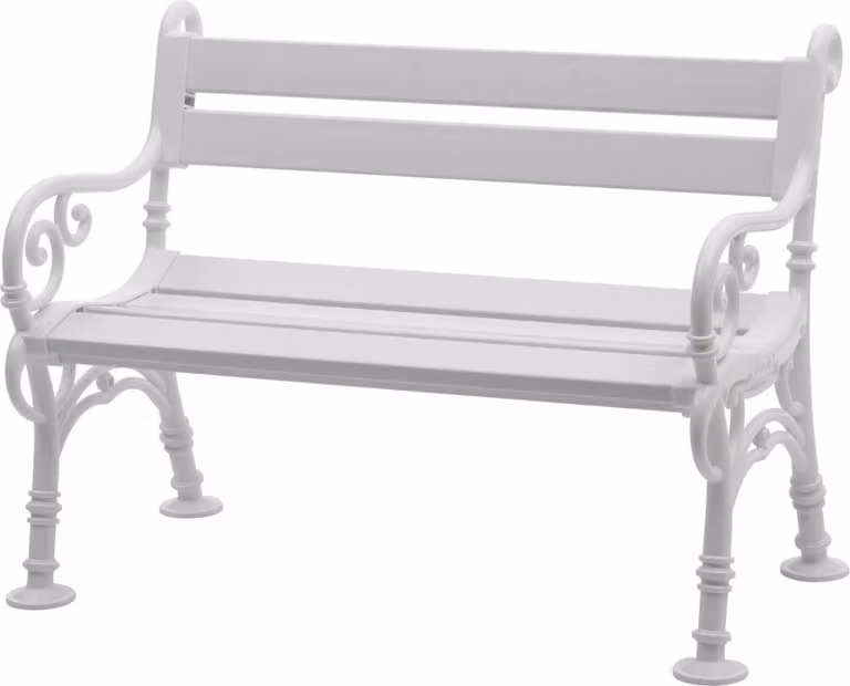 Panchina da giardino Curacao | 2 posti | bianco | HxLxP 85x115x60cm | plastica resistente agli agenti atmosferici e ai raggi UV | panchina da parco Panchina da esterno Balcone da giardino Terrazza