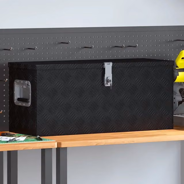 Cassetta in alluminio vidaXL nera L 80 cm, P 30 cm, H 35 cm – 1