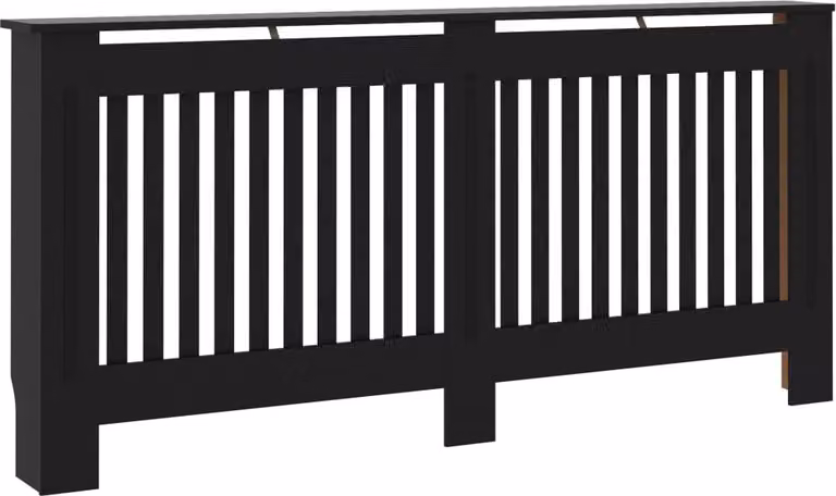 Copertura per Radiatore Nera 172x19x81,5 cm in Legno Multistrato