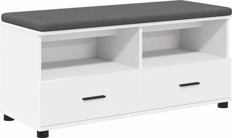 Panca per ingresso con cuscino Bianco 100 x 38 x 46 cm