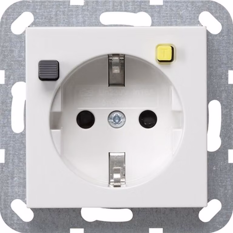 Presa di protezione FI bianco puro 30mA - Presa 267727