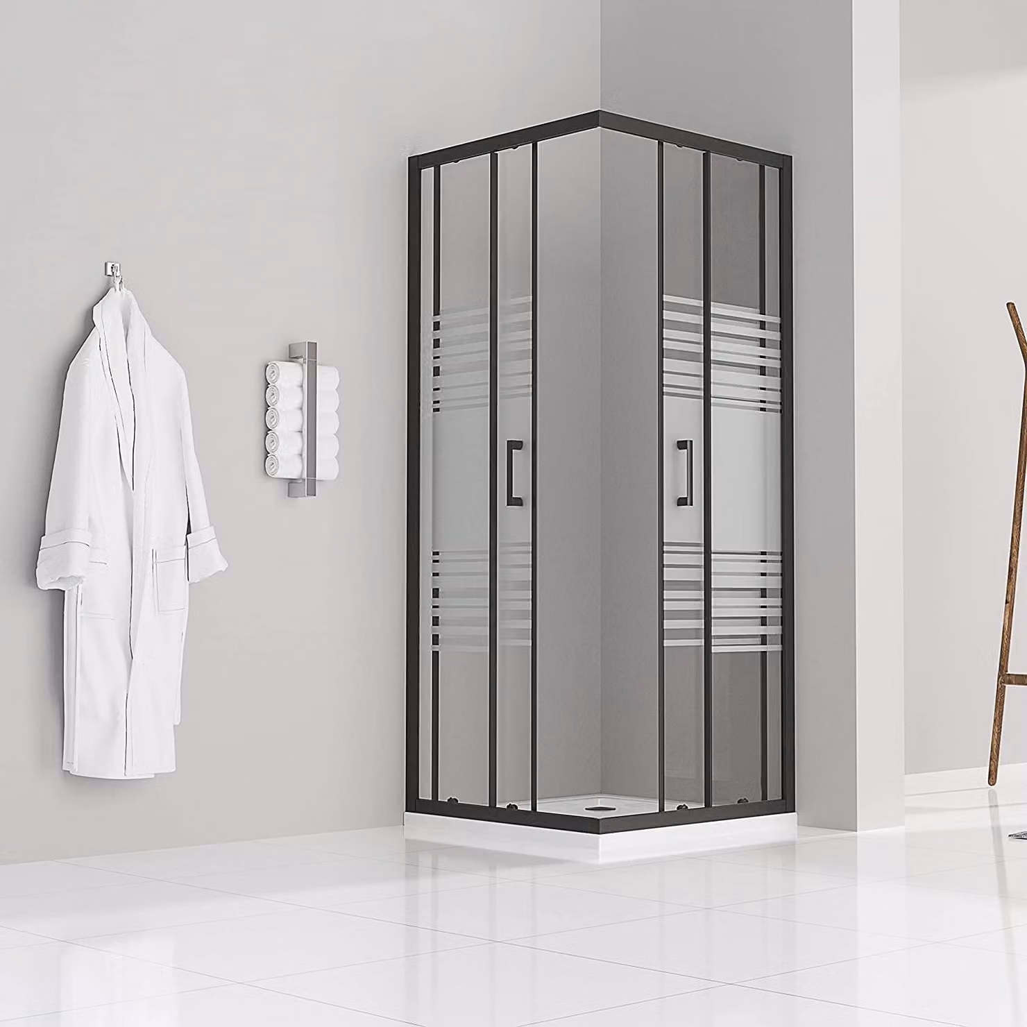 cabina doccia i-flair ad ante scorrevoli 75x95x190 cm in vetro di sicurezza 6 mm parzialmente satinato - DK79