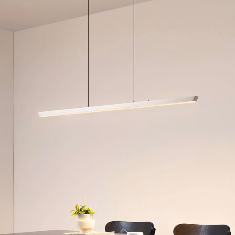 Lucande Lampada LED a sospensione Solvar, 117 cm, argento, CCT, dimmerabile Solvar Lucande,, Cromo / Argento, Soggiorno / Sala da pranzo, Metallo, Moderno