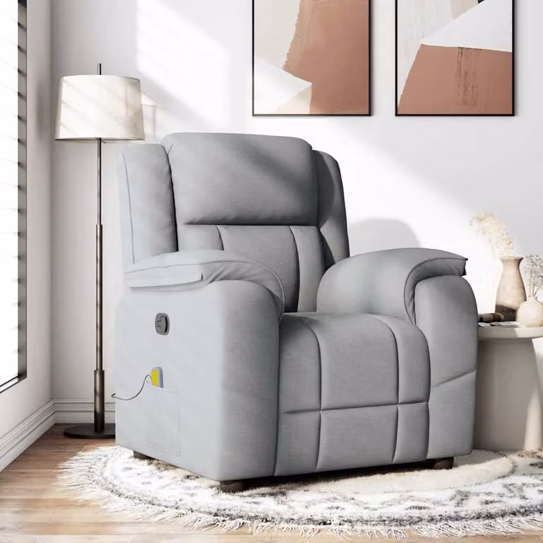 vidaXL Poltrona Reclinabile Relax Grigio con Braccioli in Tessuto