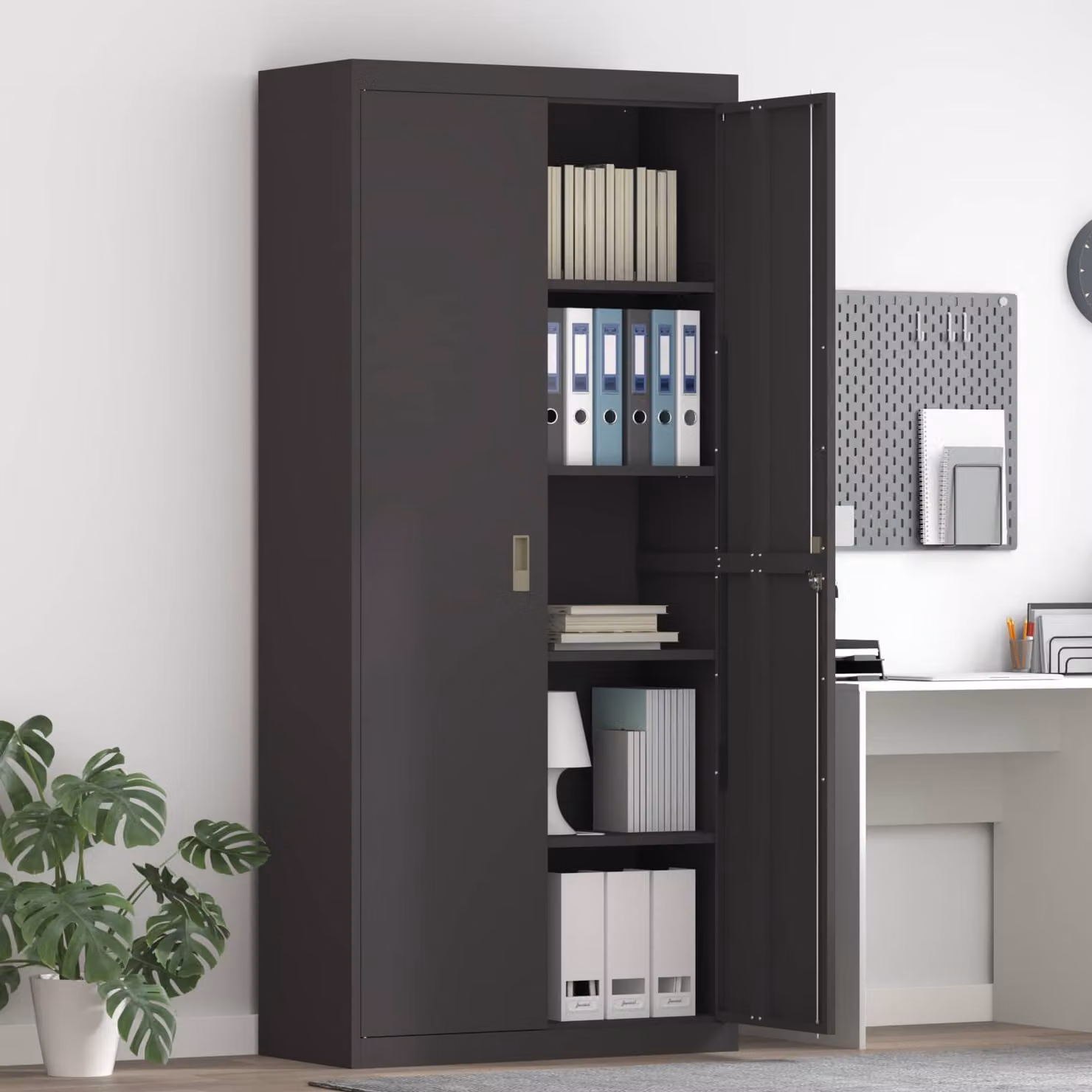 vidaXL Armadio Nero 90 x 40 x 200 cm Acciaio