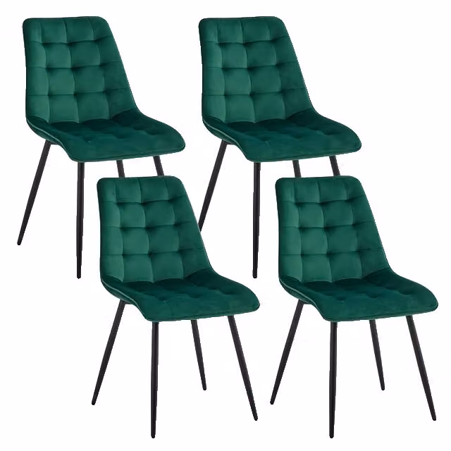 Sedie da sala da pranzo, velluto, design moderno, verde