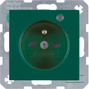 Berker 6765098913 Presa con polo di terra e LED di controllo verde, lucida Berker S.1/B.3/