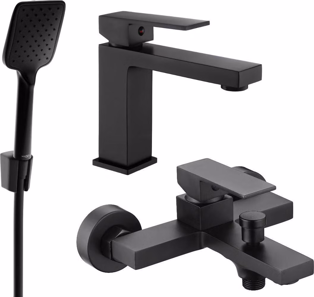 Mexen Uno R62 set da bagno, nero - 71403R62-70