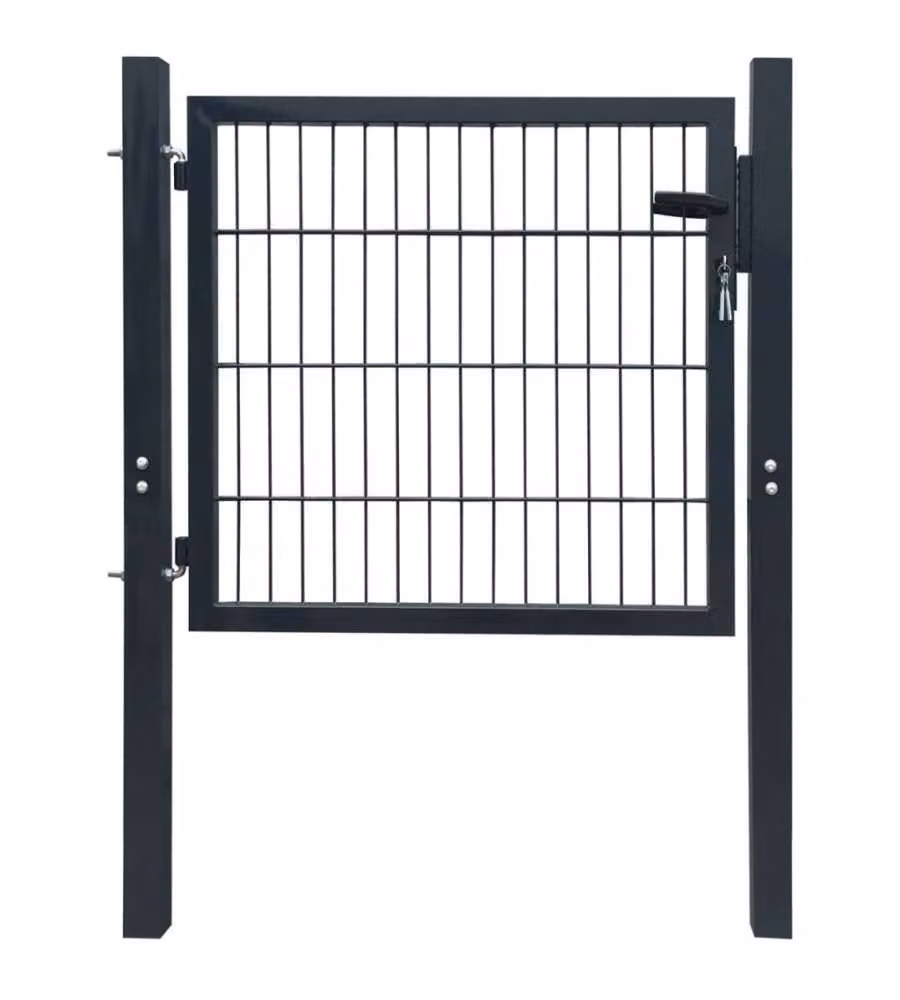 Cancello per Recinzione in Acciaio Antracite 105x150 cm