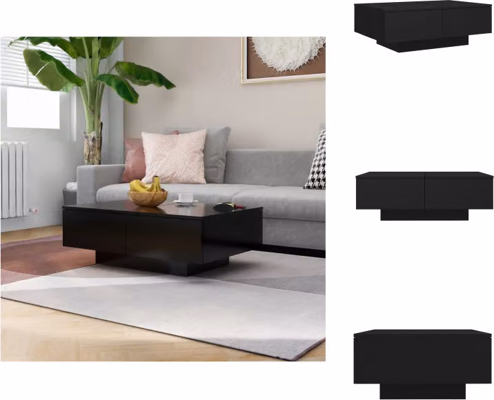 vidaXL Tavolino nero 90x60x31 cm in legno - Tavolini da caffè