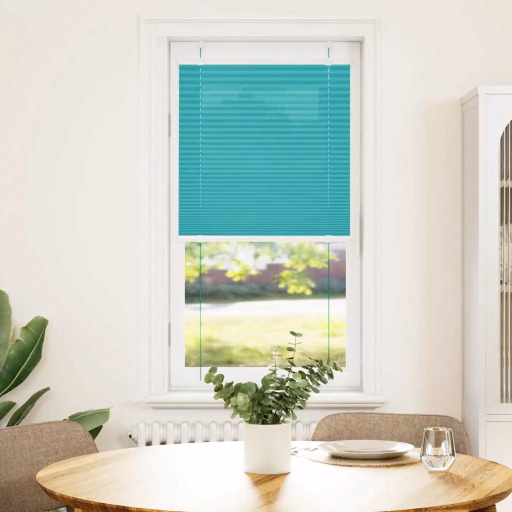 vidaXL Tenda Plissettata Verde petrolio 65x100 cm Larghezza Tessuto