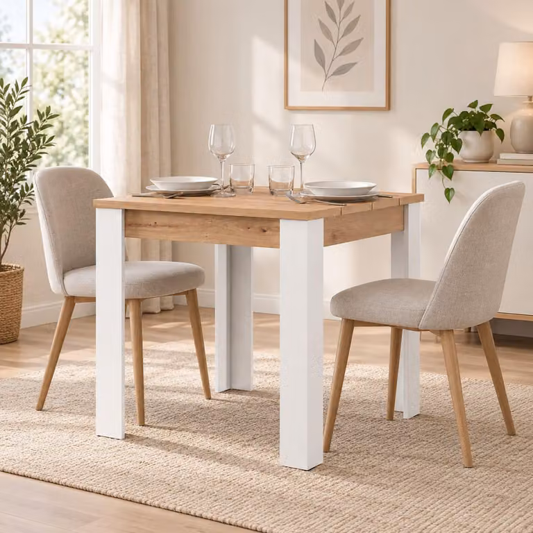 Trosa - Tavolo Fisso, 80x80x76h cm Marrone Rovere Nodi, 4 Posti