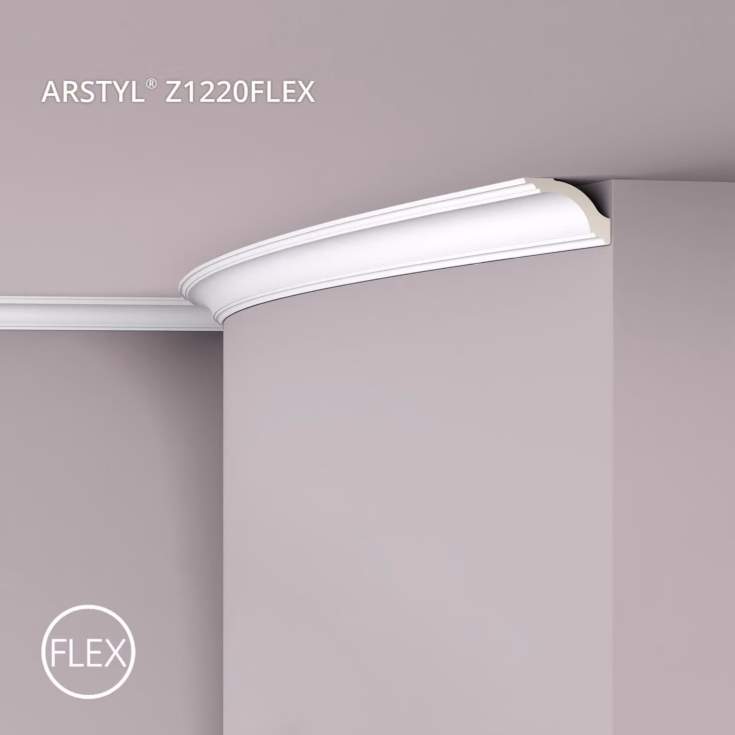 Cornice a soffitto NMC Z1220 Flex ARSTYL Noel Marquet Rivestimento decorativo flessibile Rivestimento decorativo classico colore bianco 2 m