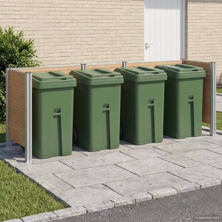 Recinzione contenitore per rifiuti vidaXL marrone L: 315 cm, P: 85 cm, H: 115 cm