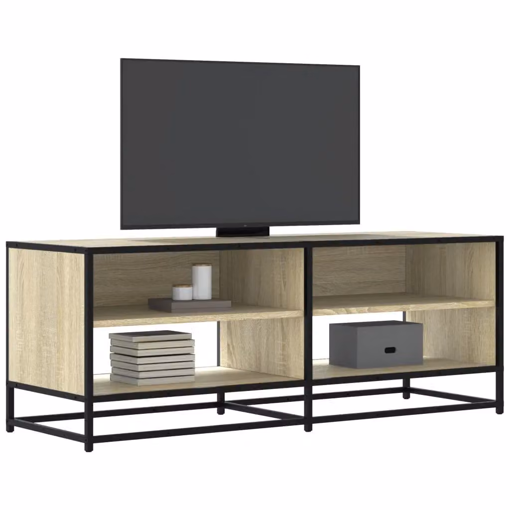 Mobile TV vidaXL in stile industriale in legno e metallo, colore beige e marrone, L 120,5 x P 40 x H 46 cm
