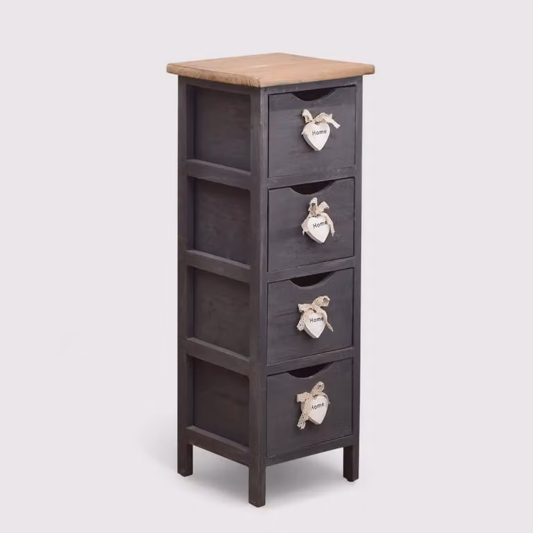 Rhapis - Cassettiera grigio antracite con 4 cassetti