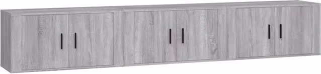 Mobili Porta TV a Parete 3 pz | Armadietto TV | Mobile Porta TV Grigio Sonoma 80x34,5x40 cm