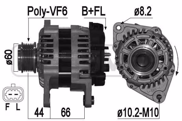 ERA 209388A Alternatore LiMa 100 A 14 V per OPEL Astra J Sports Tourer (P10), ASTRA J Meriva B (S10), Astra J GTC (P10) e ASTRA J berlina