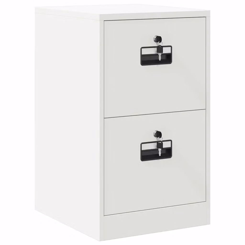 vidaXL Armadio per File in Metallo Bianco con Cassetti e Serratura L/P/H: 44 x 50 x 74,5 cm – 2