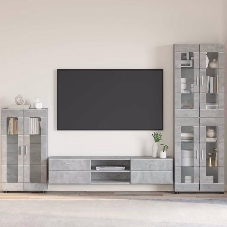 Credenza moderna vidaXL FLORIN in grigio cemento L: 55,5 cm, P: 29 cm, H: 100 cm