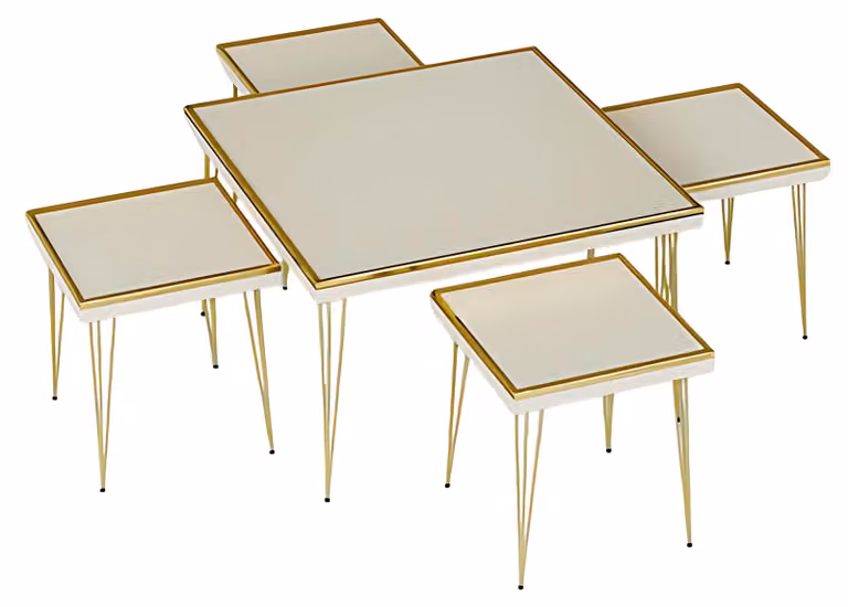 Couchtisch Set 5-teilig Wohnzimmer Beistelltisch modern Holz