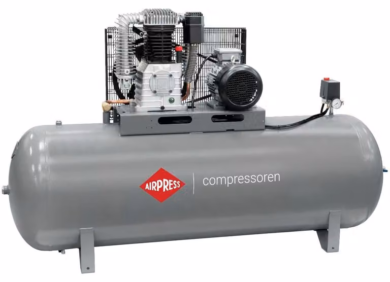 Compressore a pistoni, funzionamento a vuoto - Serbatoio da 500 litri - Potenza: 7,5 CV / 5,5 kW - Pressione di esercizio massima: 11 bar
