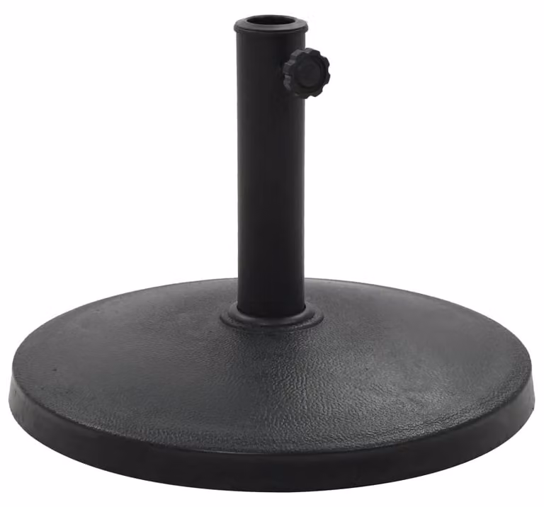 Base decorativa per ombrellone, rotonda, in resina, 10 kg, colore nero