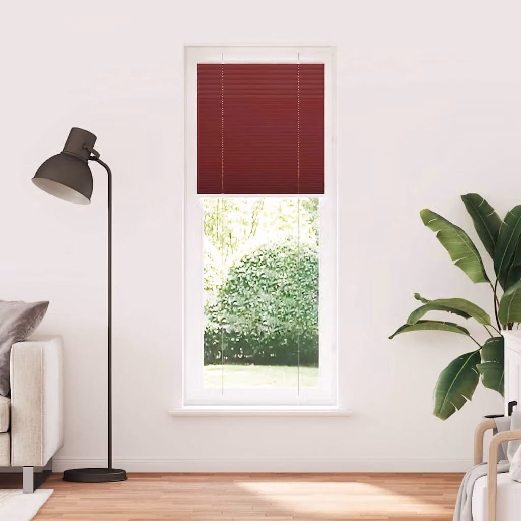 vidaXL Tenda Plissettata Rosso Bordeaux 75x200 cm Larghezza Tessuto