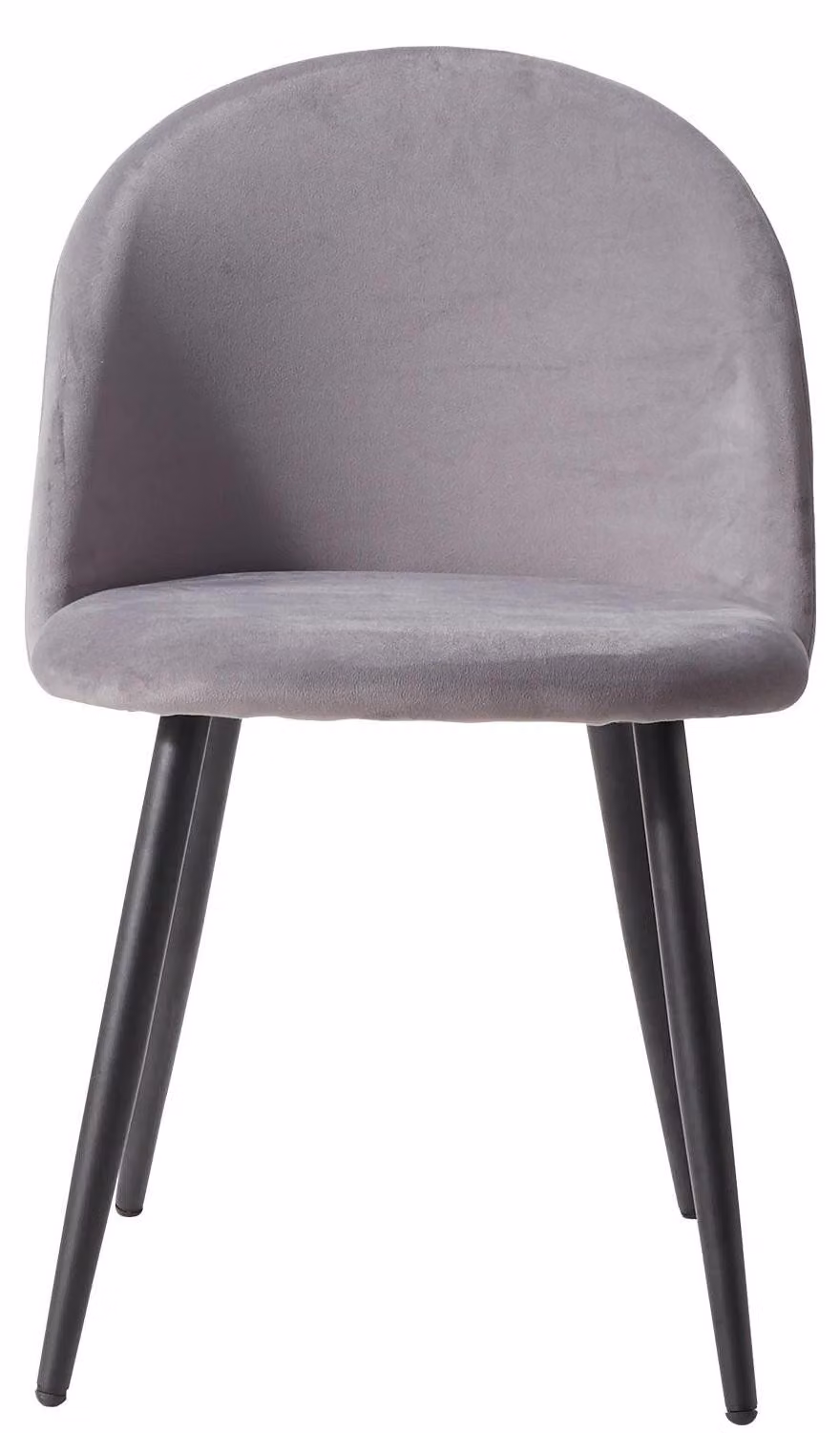Set di 4 sedie da pranzo - Sedia da pranzo - Rivestimento imbottito in tessuto - Struttura in metallo - Senza braccioli - Design scandinavo moderno - Grigio