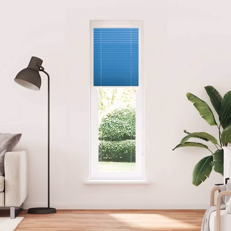 vidaXL Tenda Plissettata Blu 60x200 cm Larghezza Tessuto 59,4 cm