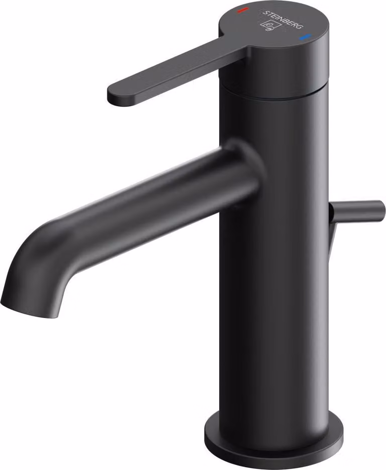 Steinberg Série 341 Mitigeur de lavabo avec cartouche céramique, avec garniture d'écoulement, saillie 122mm, 3411000S, 3411000S